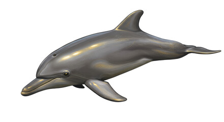 Isolated Bottlenose Dolphin Swimming with Grace