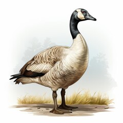 Obraz premium Graceful Canada Goose, Watercolor Style Isolate on White Background