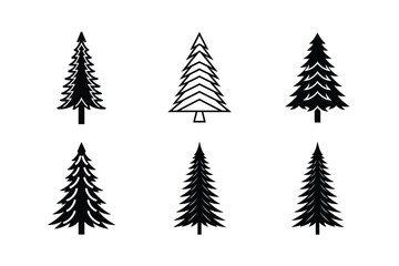 Obraz premium set of christmas trees