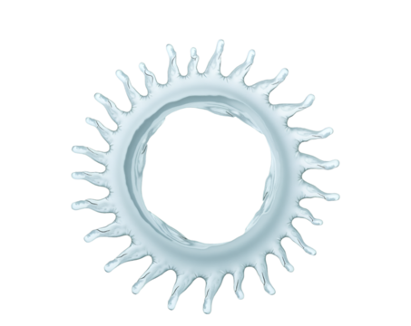 A Captivating Circular Splash, Mesmerizing Symmetrical Water Ring Shape Bursts Creating a Stunning and Abstract Visual Effect in a Minimalist Composition