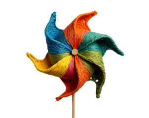 A Captivating Close-Up of a Vibrant Pinwheel, A Symphony of Variegated Threads Dancing in Harmony, Creating a Mesmerizing Display of Color and Texture