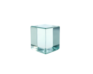 A Captivating Glass Cube with Subtle Reflections, Exploring Transparency, Geometry, and Light in a Minimalist Composition, Studio Shot of Crystal Prism