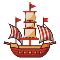 Galleon icon isolated on white background