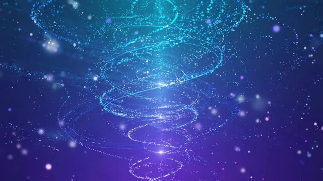 abstract wave pattern intertwines with neon blue circuitry lines. waves dissolve circuit-like design, with glowing blue lines connecting each crest, blue technology backgorund 4k video