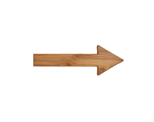 A Detailed Wooden Arrow Sign Showcasing Natural Grain, Isolated to Emphasize Direction and Simplicity in Design for Various Creative Applications