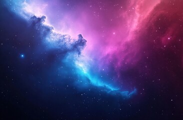 Fototapeta premium Vibrant Cosmic Nebula with Stars and Colorful Clouds of Gas