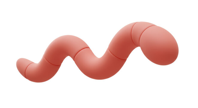 red worm, 3d render, isolated on white clip art preview