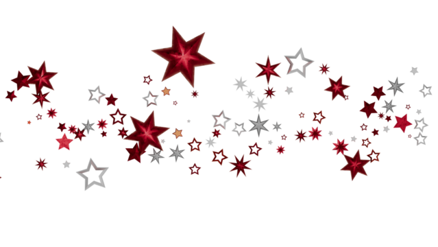 Beautiful red and silver stars on white. Perfect for holidays, celebrations, and more!