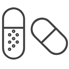Medication Pills Icon for Pharmacy and Healthcare - Useful for Medical Apps, Drug Information Websites, Prescription Services, Health Blogs, and Patient Education