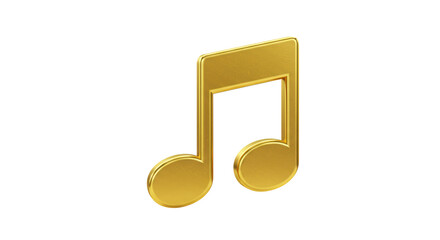 Isolated Shiny Golden Musical Note