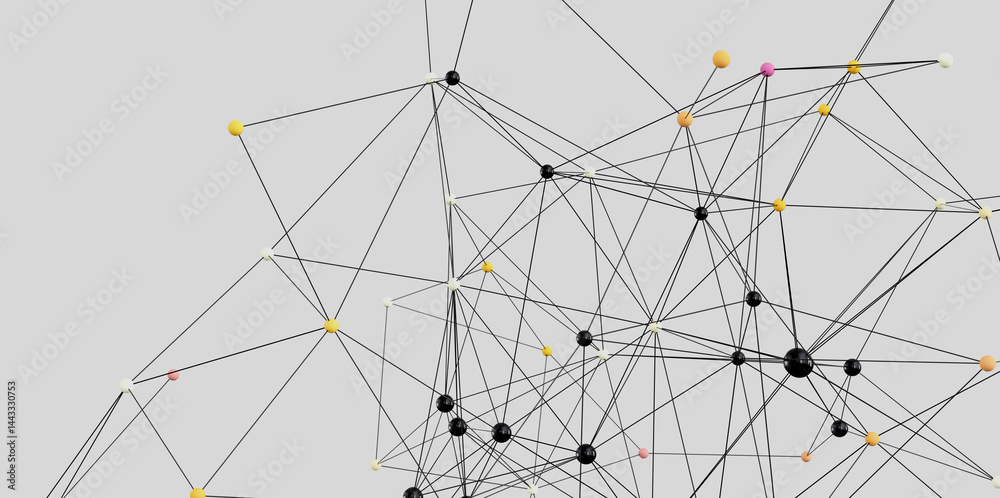 Fototapete abstract image of interconnected nodes, ideal for network, technology, or connection concepts.