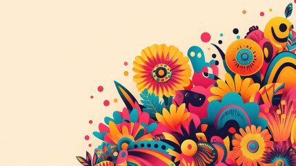 Cheerful Cinco de Mayo Card Featuring Intricate Folkloric Ornaments