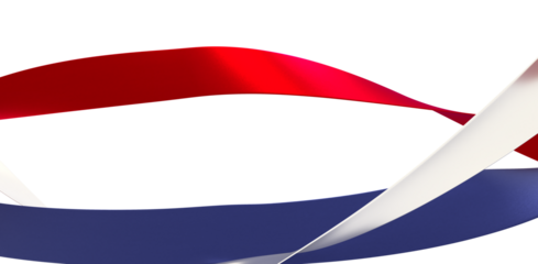 Modern abstract background with flowing red, white, and blue ribbons. Perfect for patriotic designs.