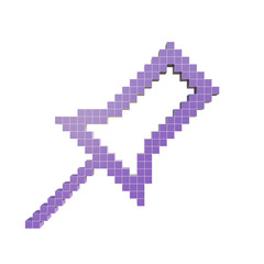 Fototapeta premium 3d pin icon 3d icon png purple pixel icons collection retro voxel illustration