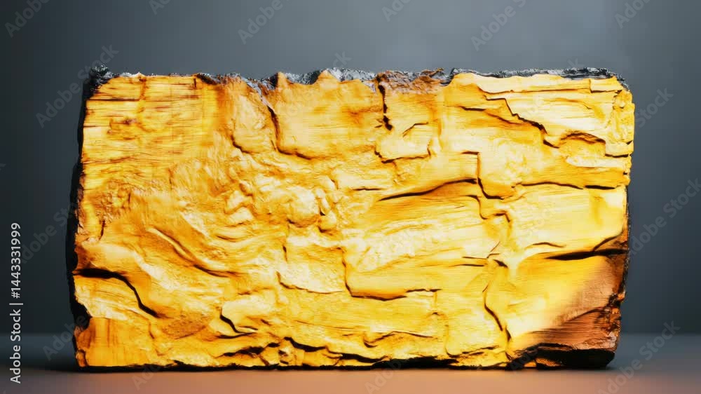 Aufkleber a piece of black rock with a light source shining on it, suitable for use in scientific or education
