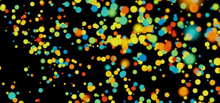 Abstract background with colorful floating circles. Perfect for vibrant designs.