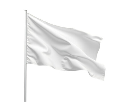 A pristine white flag flutters gently in an invisible breeze, creating a blank canvas for endless possibilities and symbolic representation of peace