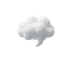 A Solitary Puffy Cloud Resembling Speech Bubble, Conceptual Image for Communication, Ideas, and Thoughts, Perfect for Designs, Presentations and Visual Storytelling