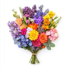 A vibrant bouquet showcasing an array of colorful flowers, perfect for celebrations and gifting.