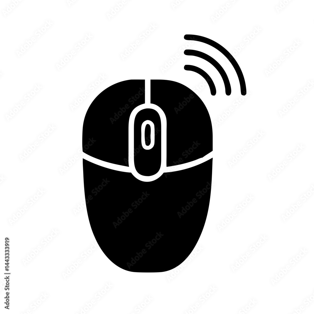 Fototapete icon of a computer mouse in silhouette vector style, great for modern ui, tech graphics, and web lay