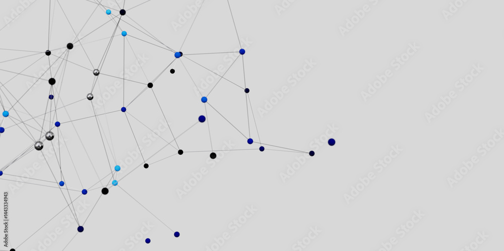 Fototapete modern abstract background with connected dots and lines. network, technology, communication concept