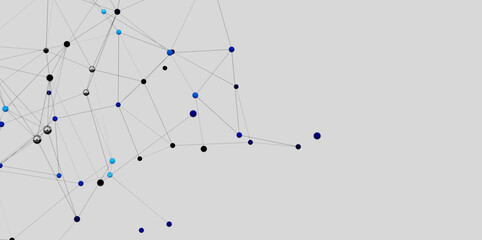 Modern abstract background with connected dots and lines. Network, technology, communication concept.