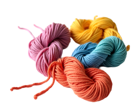 A Vibrant Collection of Yarn Cakes, Multicolored, Texturized, and Ready for Creative Knitting and Crochet Projects, Providing Inspiration and Joy