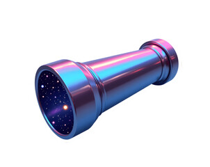 A Vibrant Space Telescope Sticker Design with a High-Gloss Finish Displaying a Captivating Cosmic View and Colorful Outer Casing for Decoration