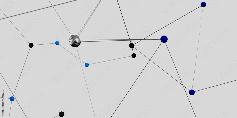 Leinwandbilder stock photo of an abstract network with connected nodes and lines. ideal for technology, communicati