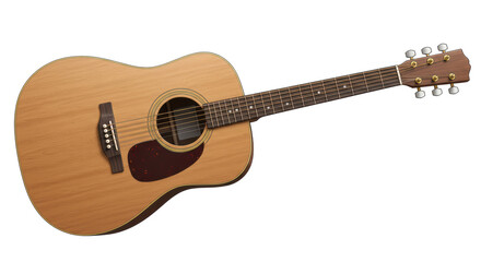 Fototapeta premium Isolated Acoustic Guitar with Natural Wood Finish