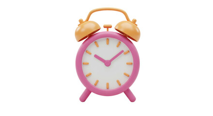 Isolated Pink and Orange Alarm Clock
