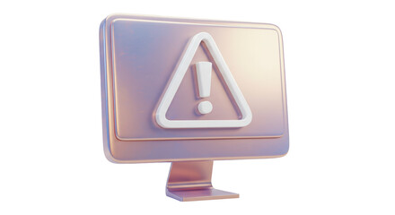 Isolated Computer Monitor with Warning Triangle