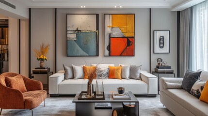 Modern Living Room Interior Design: Elegant, Sophisticated, and Luxurious Apartment