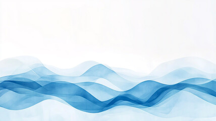 Smooth blue waves create calming minimalist background design for modern and digital art