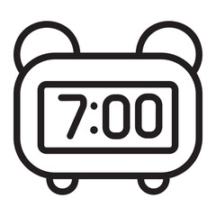 digital clock line icon