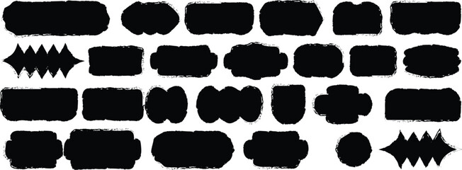 Brush Shape Frames.  Artistic Vector Borders and Paint Stroke Frame Set for Creative Design Projects. Vector illustration. Eps 10