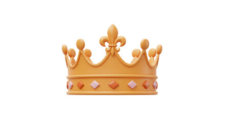 Isolated Golden Crown with Fleur de Lis Royal