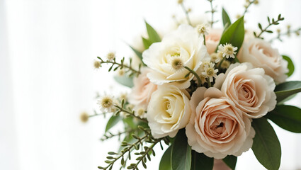 Fototapeta premium bouquet of white roses