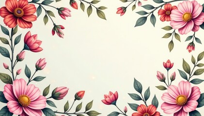 Obraz premium Delicate paisley floral pattern, soft color palette, blooming flowers, texture, subtle
