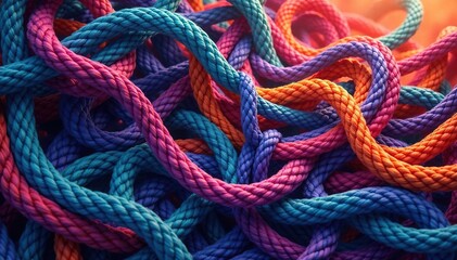 Intricate colorful loops and woven lines, forming a complex pattern , art, contemporary, seamless