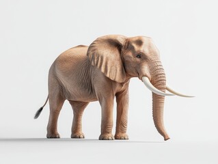 Obraz premium A light beige elephant stands against a plain background