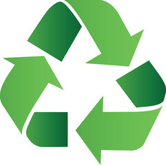 Green Recycled Sign. Arrow symbol.