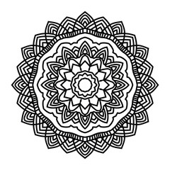 Hand Drawn Black and White Mandala Pattern Vector Illustration