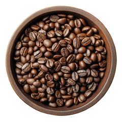 Fototapeta premium Premium Roasted Coffee Beans in Wooden Bowl – Aromatic Dark Roast Close-Up