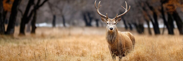 Majestic deer in a golden field (3)
