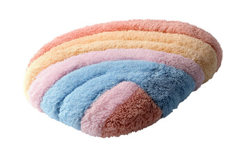 Soft rainbow fluffy cushion pastel colors comfy texture plush rainbow design perfect for on transparent background