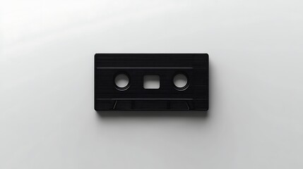 Obraz premium Black retro audio cassette isolated on white background