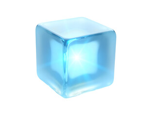 Captivating Image of a Luminous Ice Cube Emanating a Gentle Azure Light, Presenting an Ethereal and Chillingly Beautiful Visual Experience Perfect for Design