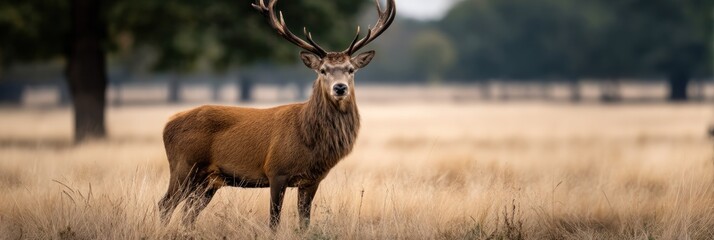 Majestic stag in a golden field (4)