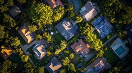 Solar panels seen from above.
